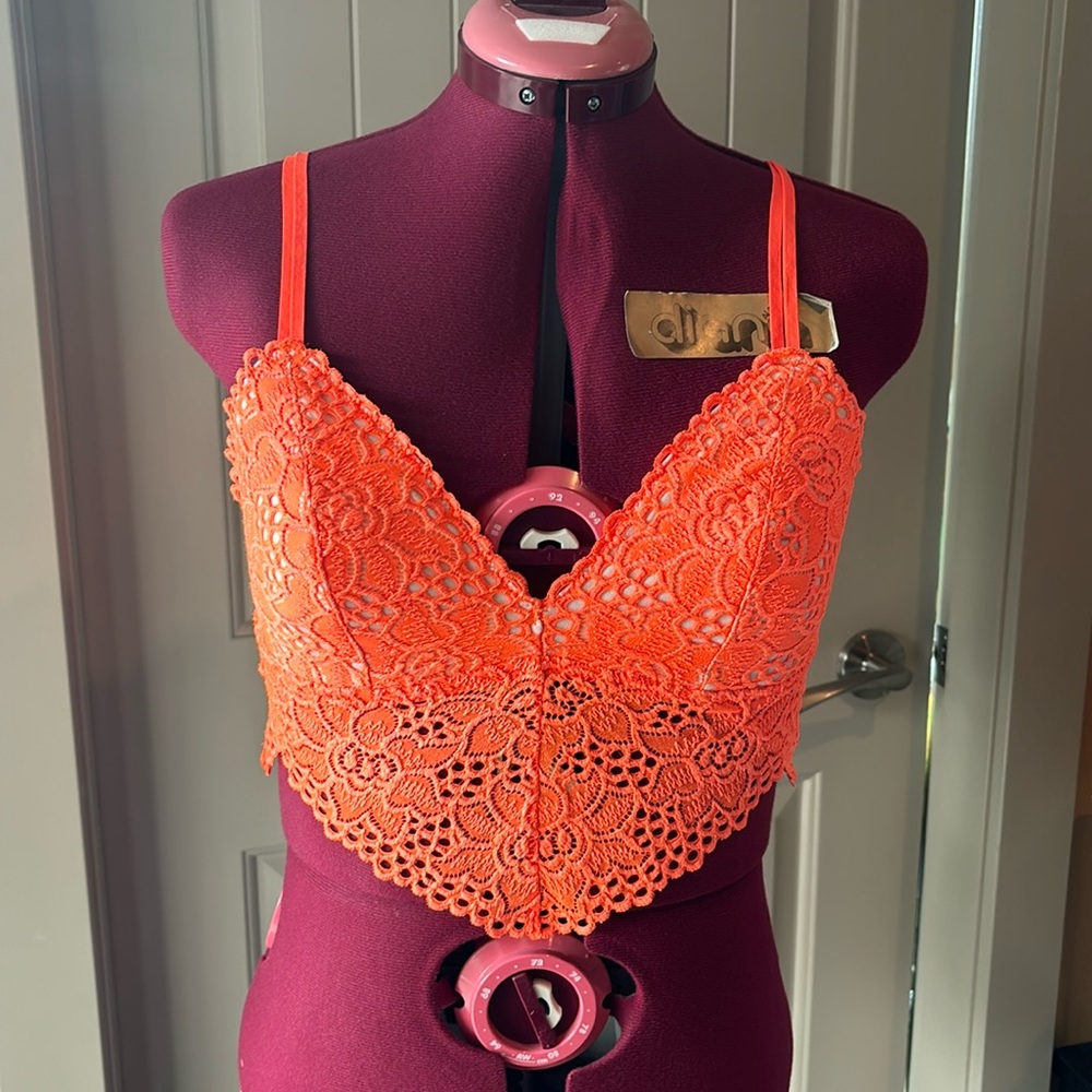 Neon Orange Longline Aerie Bralette